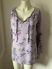 Cecil Lilac Blouse Clover Print Size S Sk66