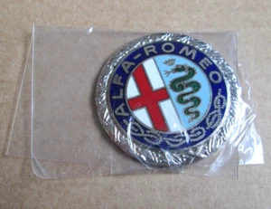 ALFA ROMEO Logo - Danbury Mint Metal Car Badge Stamped to Rear SEALED (30) - Picture 1 of 4