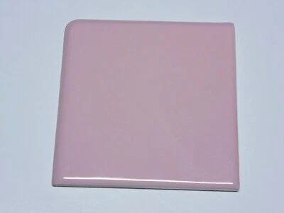 Vtg. 70s TILECREST Ceramic ROUNDED CORNER Tile Bullnose Lt. Pink Gloss NEW NOS - Image 1 of 3