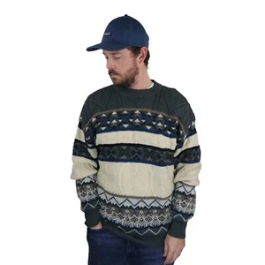 VTG Pendleton Wool Sweater Mens Large Aztec 3D Knit Coogi Style Chunky Retro 90s - Picture 1 of 10