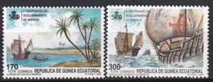 Guinea Ecuatorial 1990 Edifil 129/30 500th American Discovery Ships Barcos MNH VF - Imagen 1 de 1