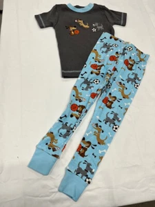 Kirkland Boys 2 Piece Organic Cotton SPORTS/DOGS Pajama PJ Set (BLUE/GRAY 3T)NWT - Picture 1 of 2