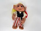 Vintage 1977 8" tall Thomas Dam Troll Pirate Yellow Hair Norfin with Tag 60542