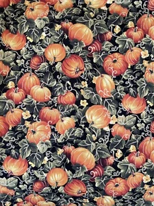 FALL AUTUMN PUMPKIN PATCH PRINT 100% COTTON FABRIC 1 YARD + - Picture 1 of 2
