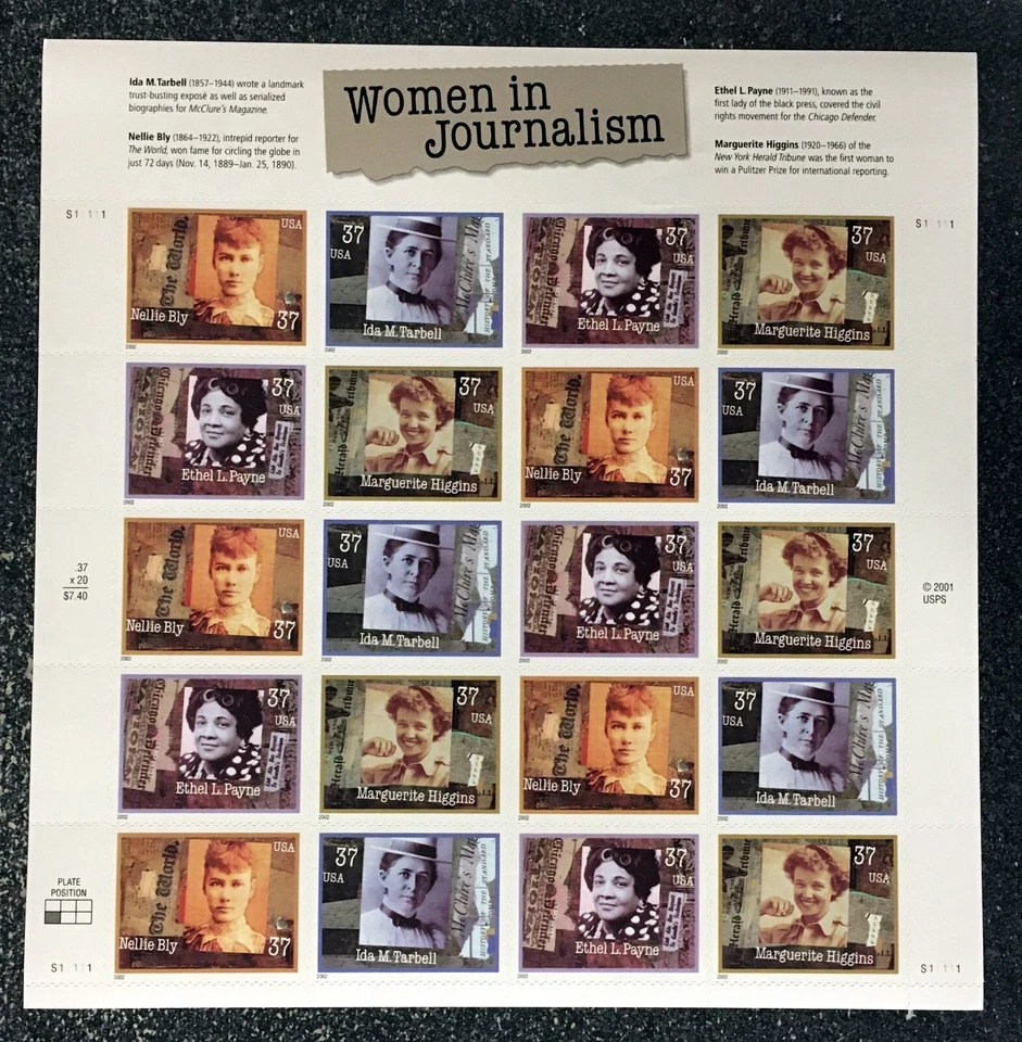 2002USA #3665-3668 37c Women in Journalism - Sheet of 20  mint - Image 1 of 1