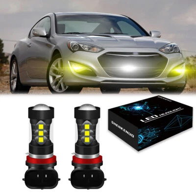 Faros antiniebla LED amarillos para Hyundai Genesis Coupé 2013-2016 3000K H11 Foto 1 de 4