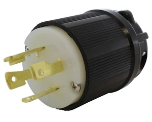 30A 480V NEMA L16-30P 4-Prong Locking Male Plug Assembly in Black by AC WORKS® - Picture 1 of 5