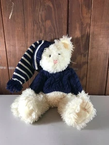 GATO DE PELUCHE BLANCO, gato White Boyds, gato Taylor Purrski, gato en suéter, NUEVO - Imagen 1 de 11