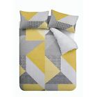 Larsson Geo Reversible Duvet Cover Set with Pillowcases Ochre Yellow