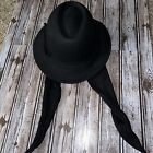 Preston & York Vintage Hat w/ Scarf Black