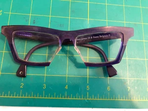 Authentic Theo Blue / Purple Square Frames Glasses Belgium - Theo Case Included - Picture 1 of 10