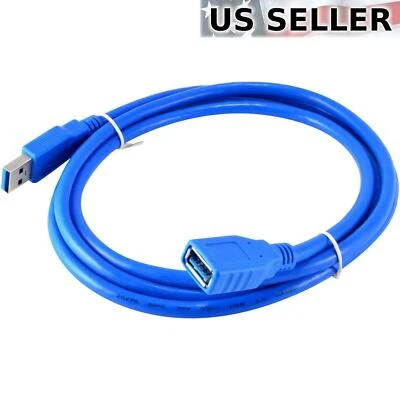 USB3.0 Extension Extender 5FT Cable Cord M/F Standard Type A Male to Female Blue - Image 1 of 4