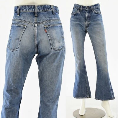 Jeans Levis de principios de los 70 cintura alta acampanada pierna lavado a la piedra tallas 0 2 6 Foto 1 de 4