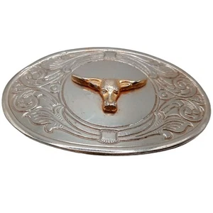 Longhorn Cow Belt Buckle Vintage Cowboy Bull Steer Cattle Rancher Western Wear - Picture 1 of 9