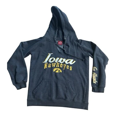 Women’s S Iowa Hawkeyes Hoodie Sweatshirt Colosseum Black - Image 1 of 4