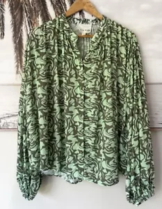 BARRY MADE Long Sleeve Button Front Relaxed Boho Blouse Top Size S 8-14 $189 - Picture 1 of 7