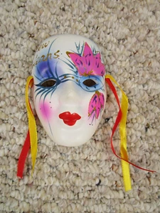 Vintage New Orleans Karneval Maske Keramik Porzellan 4" - Bild 1 von 4