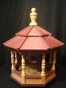 Poly Bird Feeder Amish Gazebo Handcrafted Homemade Cedar & Red Roof Medium - Picture 1 of 1