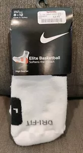 RARE NEW Nike Elite White Black Stripe High Quarter Socks Large - Picture 1 of 9