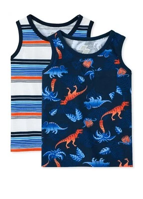 Мальчик ясельного возраста 3T майки The Children's Place рубашки динозавров полоски 2-Pack новый с Ярлыками - Изображение 1 из 2