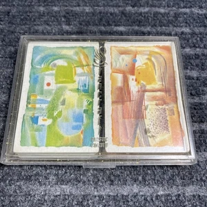 Vintage KEM Cougar Doppeldeck Pinochle Spielkarten mit Bakelit Etui Halter - Bild 1 von 3