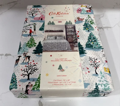 Cath Kidston London 4pc FULL Cotton Christmas ~ Shine Bright ~ Sheet Set NIP - Image 1 of 4