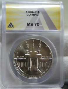1984 P US $1 Commemorative $1 Olympic  ANACS MS70 - Picture 1 of 2