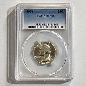 1954 25c Silver Washington Quarter PCGS MS65 - Picture 1 of 2