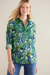 Camicia Jordan Soft Surroundings misto lino, stile # 2GP1860901, taglia Missy XL - Foto 1 di 4