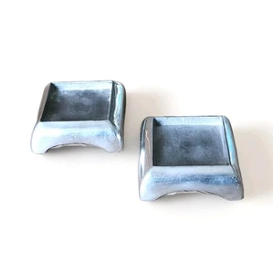 Vtg Silver Tone Square Candle Holder Riser Aluminum Set Of 2 For Pillar Candles - Picture 1 of 7