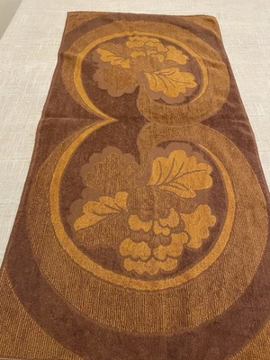 Toalla de mano vintage Christy retro marrón y naranja toalla utilería de baño Foto 1 de 4