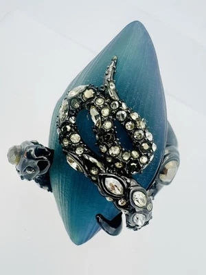 Anillo Serpentina Serpiente Alexis Bittar Cambio de Color Lucite Swarovski Talla 8 - 19.6g Foto 1 de 4