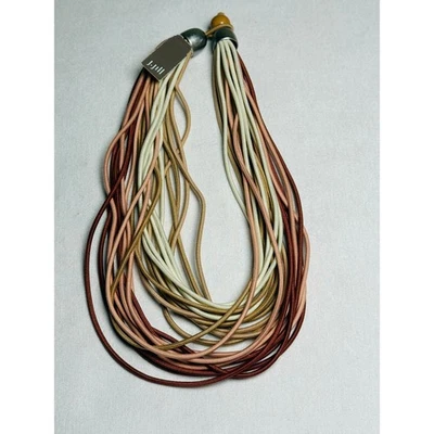J. Jill Marrón Elástico Multi Hilo Gargantilla Collar Informal Divertido 18" Nuevo con Etiquetas Foto 1 de 4
