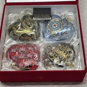 MIB Set 4 Joan Rivers Schmuck Glas Herz Ornamente 2016 - Bild 1 von 5