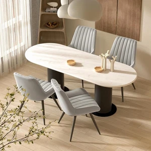 Set 4 Sedie da Pranzo Moderne Imbottite | Cuscini Spessi, Gambe in Metallo - Foto 1 di 12