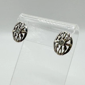Vintage KIT HEATH Aquamarine Earrings 925 Sterling Silver March Birthstone - Picture 1 of 9