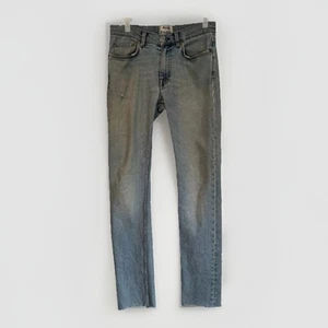 ACNE STUDIOS Ace Vintage Dirty Jeans Men's 30 Tapered Fit Raw Hem Faded Grunge - Picture 1 of 11