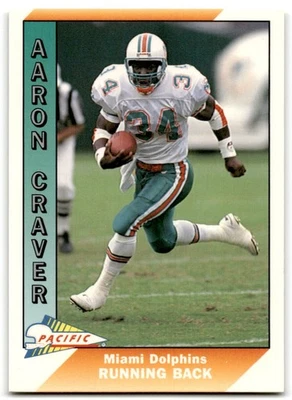 1991 Pacific Aaron Craver Rookie Miami Dolphins #607 - Image 1 of 2