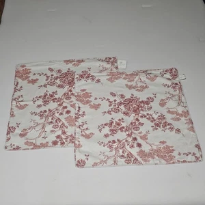 NWT Two POTTERY BARN Giselle Toile Pillow Covers Red/Off White 20"x20" - Picture 1 of 7