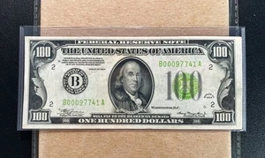1934 $100 Federal Reserve Note NEW YORK "Light Green Seal" - VF - Picture 1 of 2