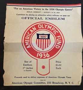 Póster/anuncio del Fondo Olímpico Americano 1936 - Berlín, Alemania - Imagen 1 de 2
