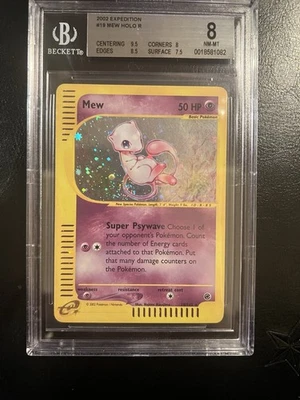 Pokémon Mew Holo Rare Card 19/165 Expedition Base Set BGS 8 PSA - Image 1 of 2