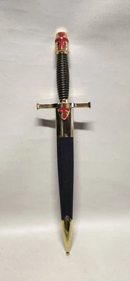 Cavaleiros Templários, Réplica Cruzados, Adaga Reencenação Preta - Imagem 1 de 4