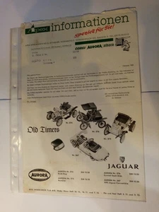 Apex/Aurora/Corgi  Infoblatt   um  1963 (meist um die 1 Seiten) - Bild 1 von 2