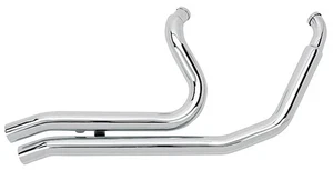 CHROME BIG GROWL UP DOWN N DIRTY 2 1/4" FOR HARLEY SOFTAIL 86-05 HEAT SHIELD INL - Picture 1 of 1