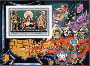 Komoren 1976 American Bicentennial Souvenir Sheet Imperf MLH (SC# 172) - Bild 1 von 1