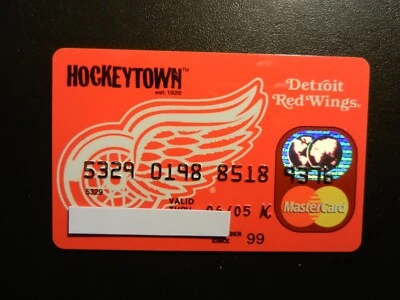 *TARJETA MAESTRA HOCKEYTOWN DETROIT RED WINGS* TARJETA DE CRÉDITO RARA CADUCADA.  Exp. 6/05. Foto 1 de 2
