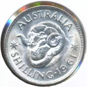 Australia 1961 One Shilling 1/- Elizabeth II (Silver) - Choice Uncirculated - Bild 1 von 3