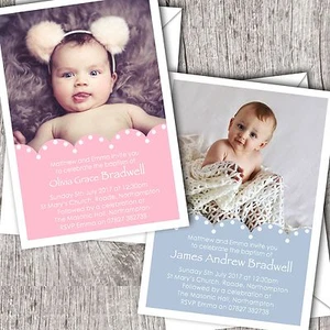 Personalised Photo Invitations ~ Christening ~ Baptism ~ Naming ~ Girl/Boy (DD1) - Picture 1 of 3