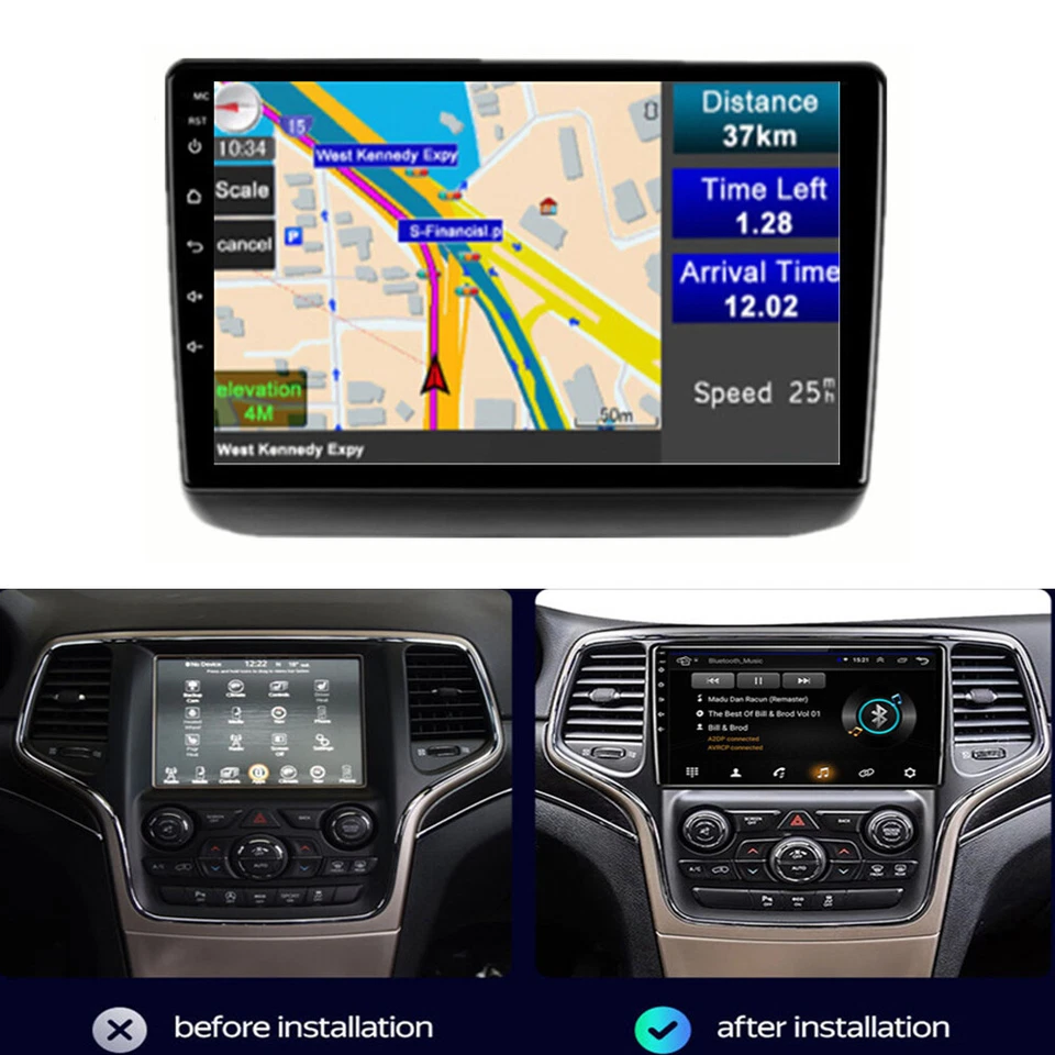 For 2014-2018 Jeep Grand Cherokee Stereo Radio GPS Head Unit 9 inch Android 10.1 - Image 1 of 4